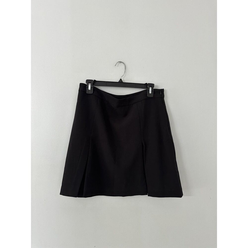 Vince Camuto Black Pleated Classic Escape Rich Black Zip Closure Skirt Women’s
